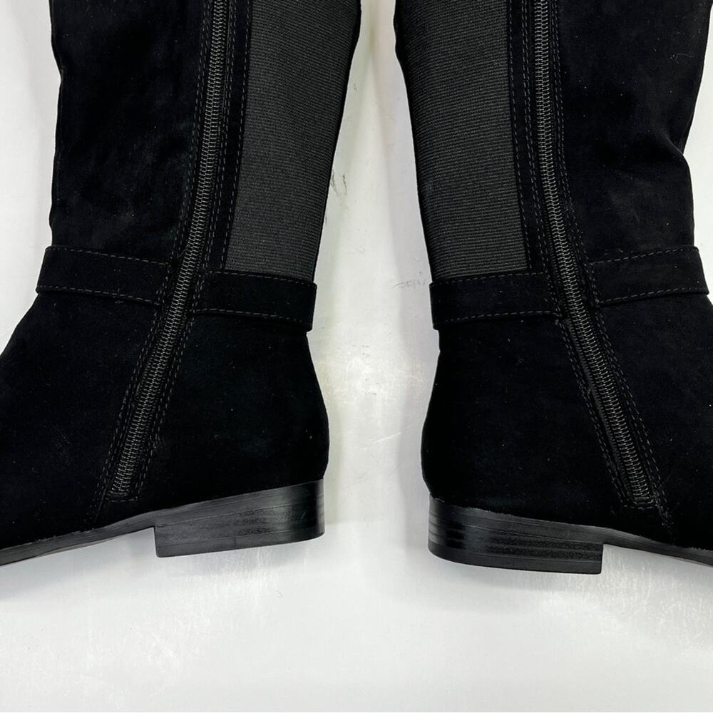 Black Knee-High Riding Boots - Classic Women's Tall Boot - Picture 7 of 12